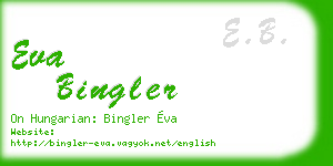 eva bingler business card